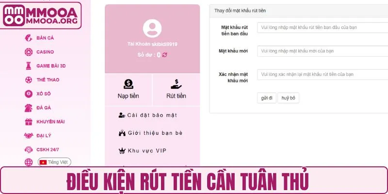Điều kiện rút tiền MMOO quan trọng không nên bỏ qua
