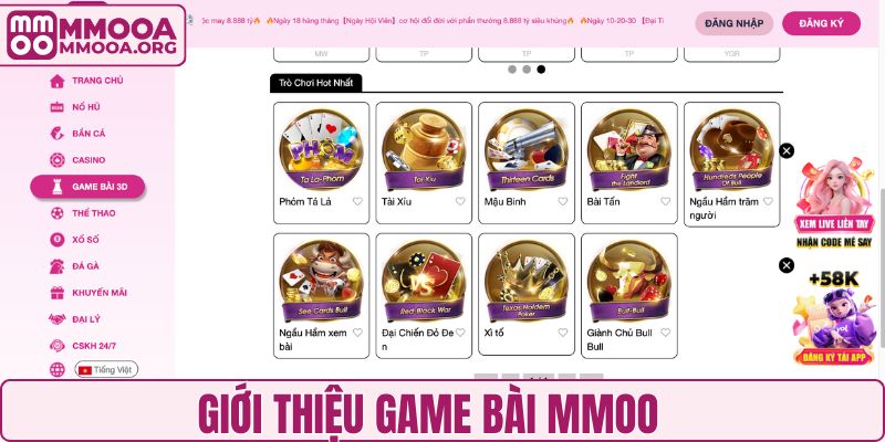 Giới thiệu game bài tại nhà cái MMOO
