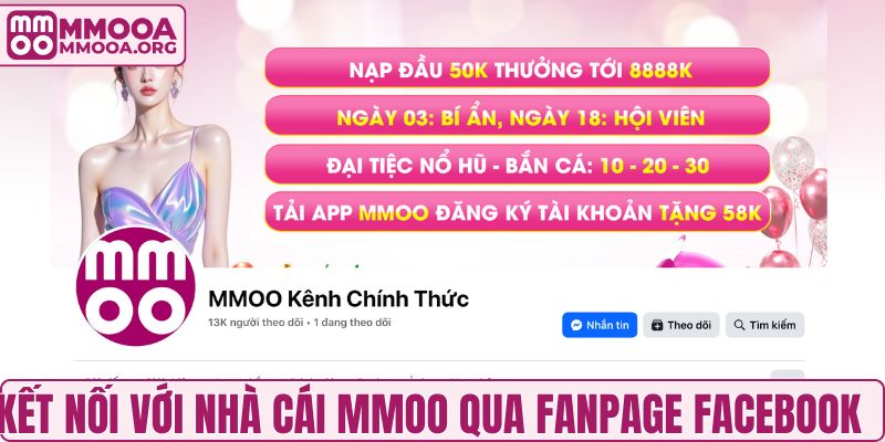 Kết nối với nhà cái MMOO qua fanpage Facebook